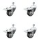 Service Caster 3.5 Inch SS Thermoplastic Rubber 1/2 Inch Stem Caster Set Total Lock Brake SCC SCC-SSTSTTL20S3514-TPRB-M1215-4 - alternate 1